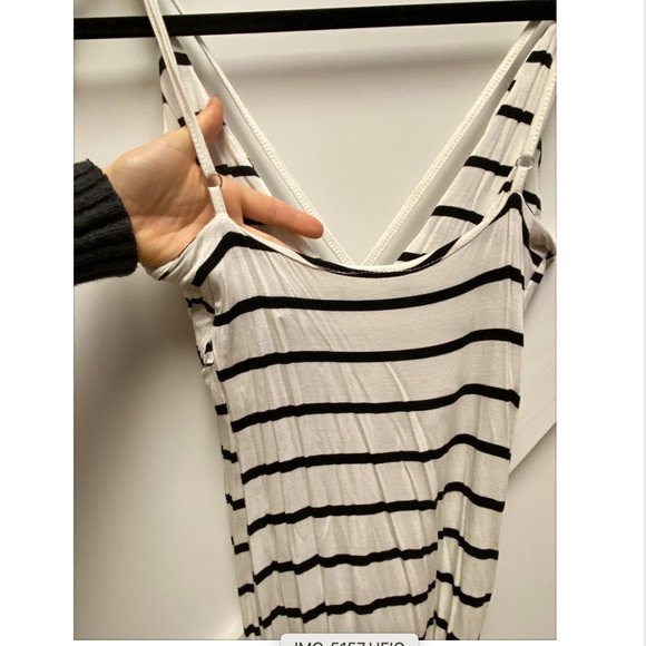 Summer Dress - Midi/Maxi mix - Black and White Striped - Picture 5 of 8